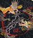 Lot No. TT15175-115 / Mid 1950s Style Velveteen Souvenir Jacket BLACK EAGLE  JAPAN MAP (Reversible Side)