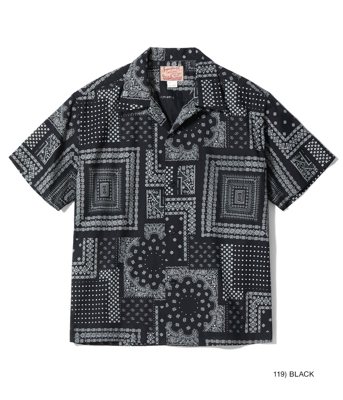 Lot No. SC39465 / NATIVE AMERICAN BANDANA PATCHWORK PRINT OPEN SHIRT