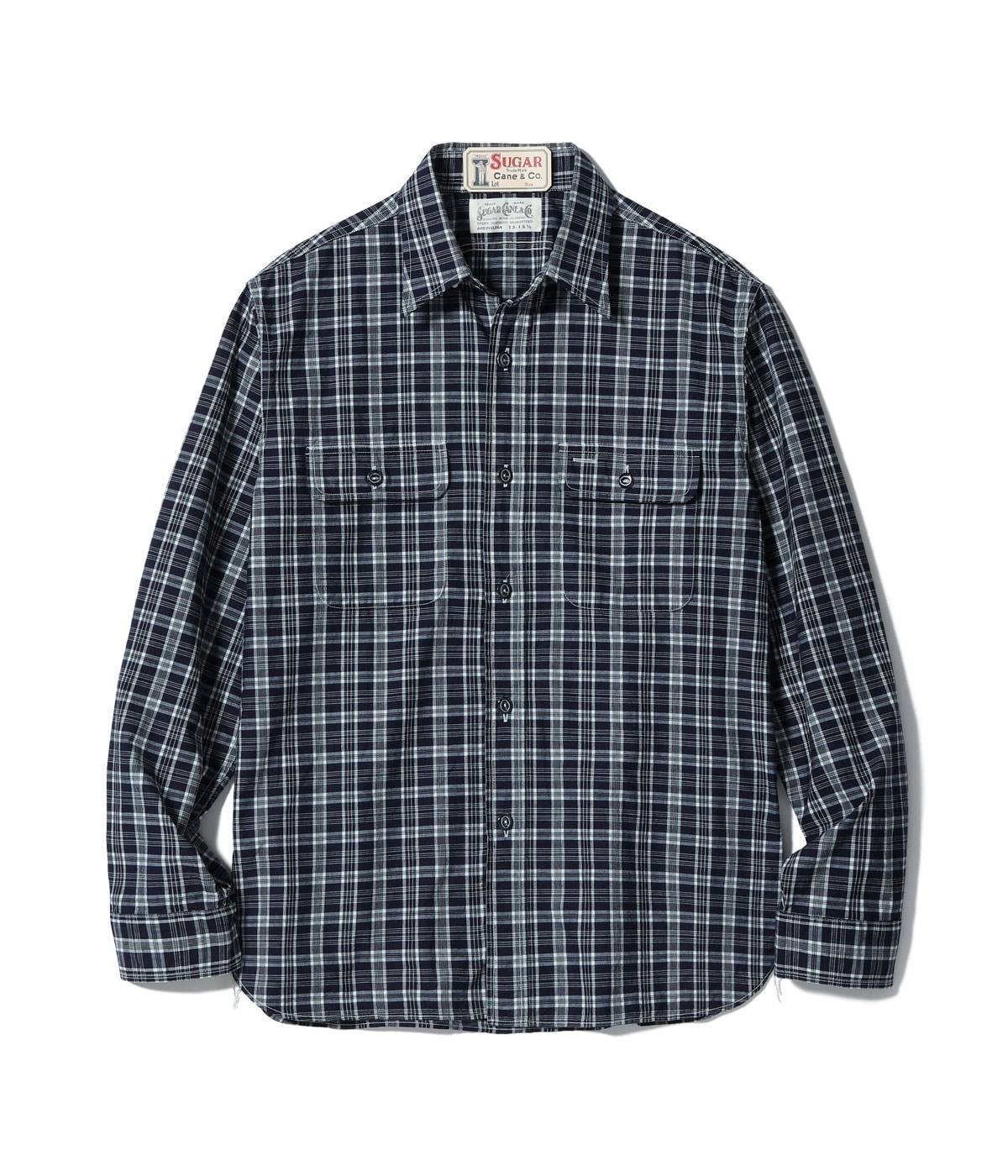 Lot No. SC29672 / FICTION ROMANCE 4oz. INDIGO CHECK WORK SHIRT