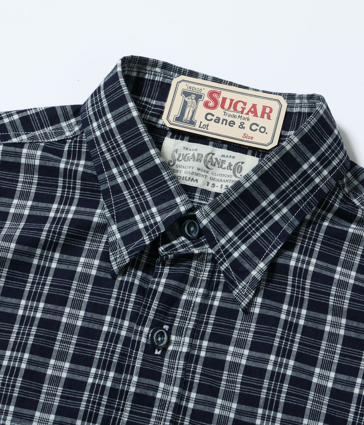 Lot No. SC29672 / FICTION ROMANCE 4oz. INDIGO CHECK WORK SHIRT