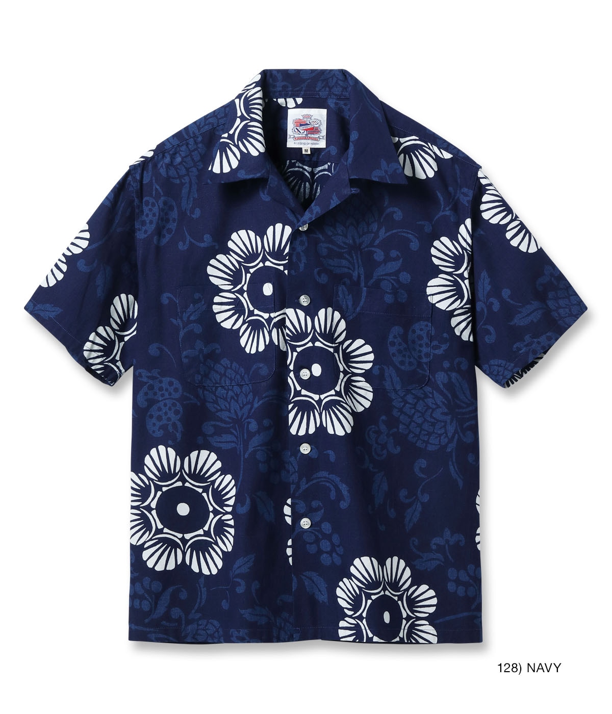 Lot No. DK39642 / DUKE KAHANAMOKU INDIGO COTTON HAWAIIAN SHIRT ��DUKE'S PALEU��