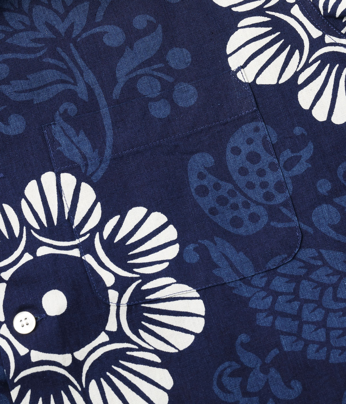 Lot No. DK39642 / DUKE KAHANAMOKU INDIGO COTTON HAWAIIAN SHIRT ��DUKE'S PALEU��