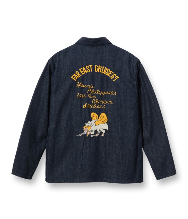 Lot No. TT15265-128 / Late 1960s Style Blue Denim Okinawa Jumper FAR EAST CRUISE 69 (ONE WASH)