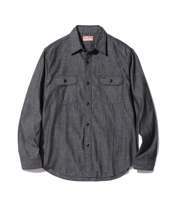 Lot No. SC29159 / BLACK CHAMBRAY WORK SHIRT (LONG SLEEVE)