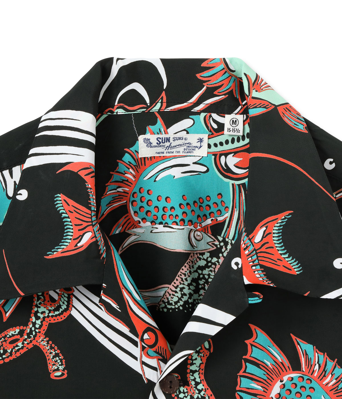 Lot No. SS39417 / RAYON HAWAIIAN SHIRT ��BUG EYED FISH��