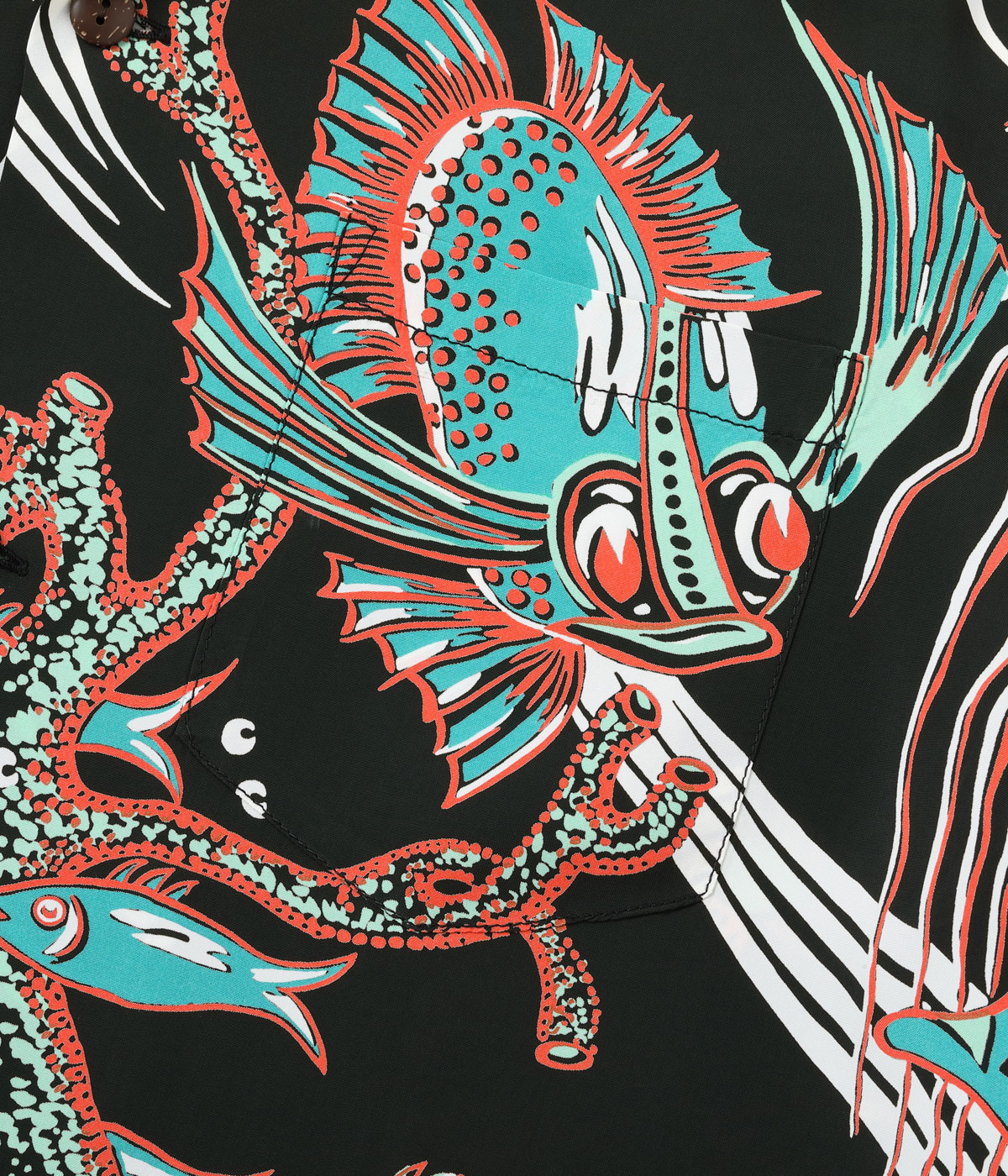 Lot No. SS39417 / RAYON HAWAIIAN SHIRT ��BUG EYED FISH��