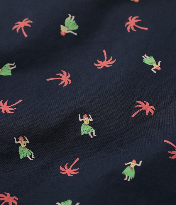 Lot No. SS38406 / COTTON TWILL REGULAR COLLAR SHIRT ��HULA & PALM TREE��