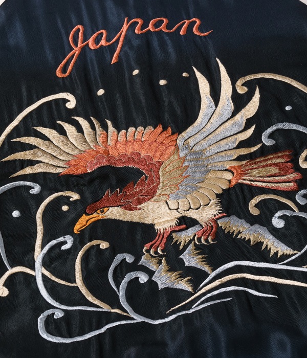 Lot No. TT15393-119 / Early 1950s Style Acetate Souvenir Jacket EAGLE  DRAGON (AGING MODEL)