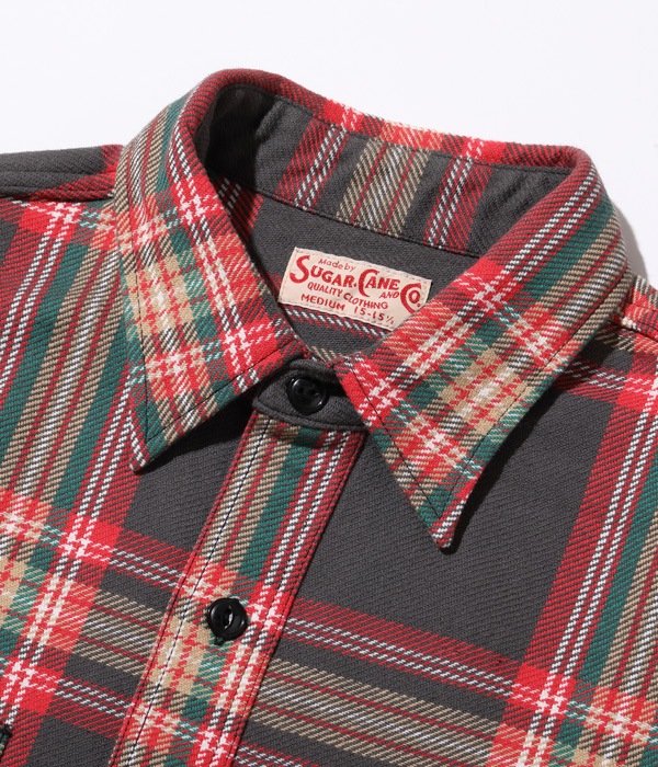 Lot No. SC28959 / TWILL CHECK WORK SHIRT SUGAR CANE,SUGAR CANE