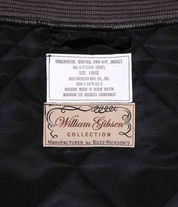 Lot No. BR15413 / WILLIAM GIBSON COLLECTION BLACK CWU-9/P LINER JACKET BUZZ RICKSON'S MFG. CO.,INC