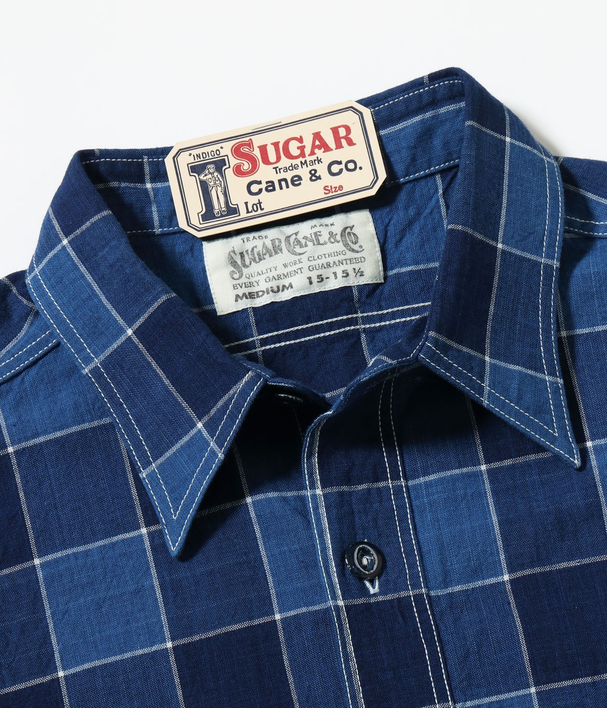 Lot No. SC39733 / FICTION ROMANCE 5oz. INDIGO CHECK WORK SHIRT