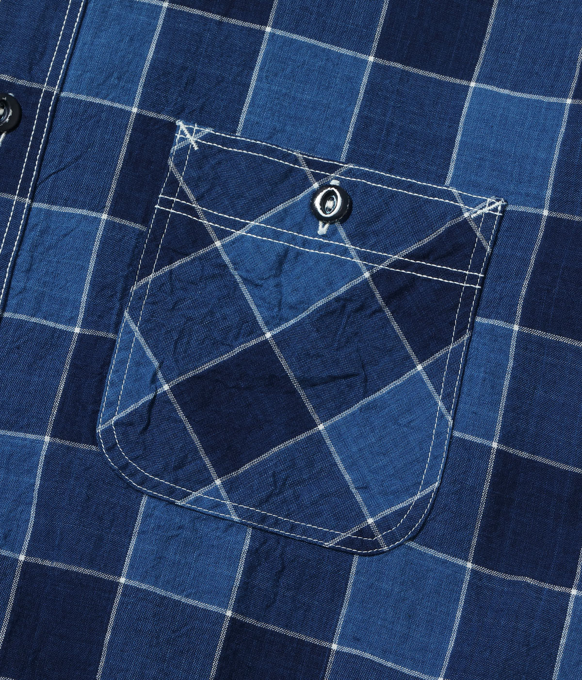 Lot No. SC39733 / FICTION ROMANCE 5oz. INDIGO CHECK WORK SHIRT