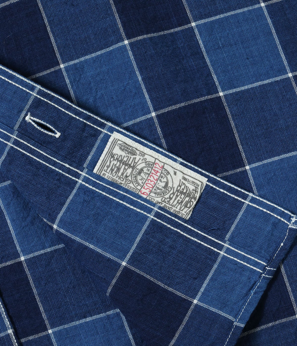 Lot No. SC39733 / FICTION ROMANCE 5oz. INDIGO CHECK WORK SHIRT