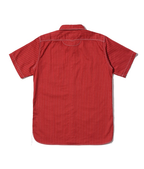 Lot No. SC38452 / FICTION ROMANCE 8.5oz. RED WABASH STRIPE WORK SHIRT (SHORT SLEEVE)