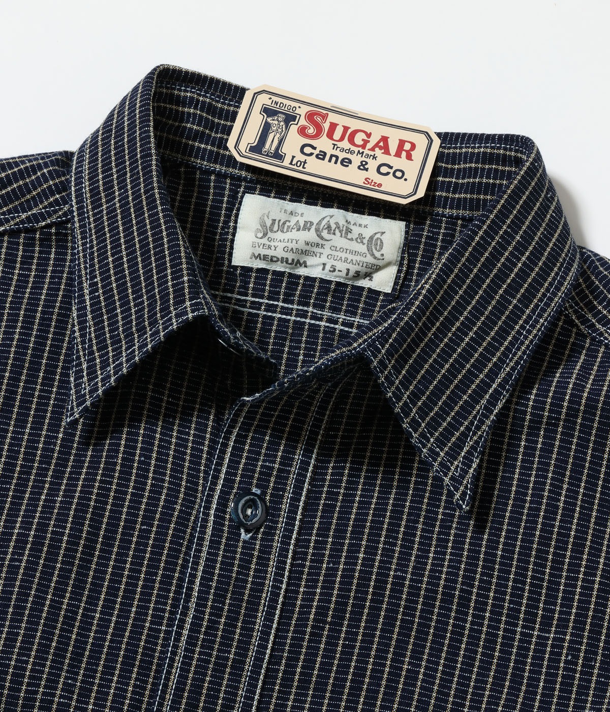 Lot No. SC39734 / FICTION ROMANCE 5.25oz. INDIGO CHECK WORK SHIRT