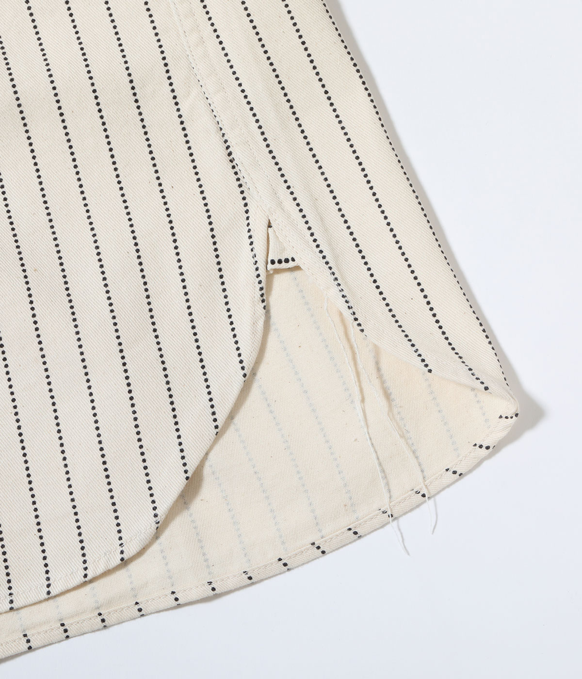 Lot No. SC37275 / FICTION ROMANCE 8.5oz. WHITE WABASH STRIPE WORK SHIRT (SHORT SLEEVE)