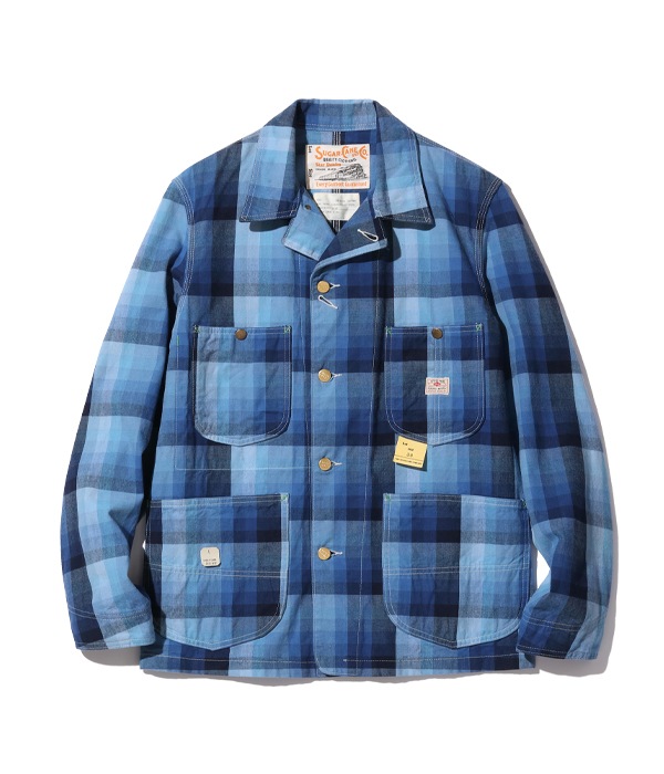 Lot No. SC15295 / 10oz. INDIGO GRADATION CHECK WORK COAT