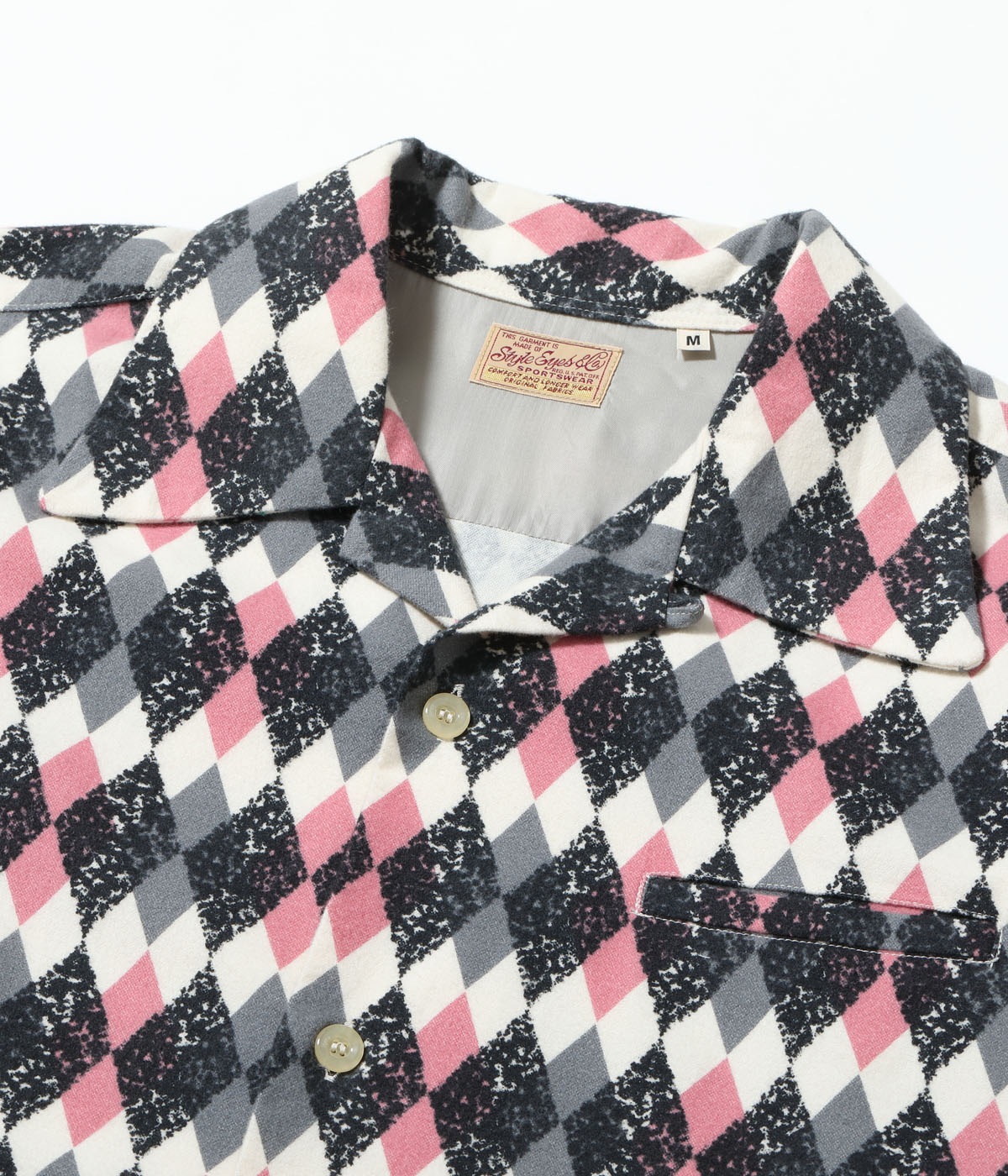 Lot No. SE29380 / Mid 1950s Style Flannel Sports Shirt DIAMOND