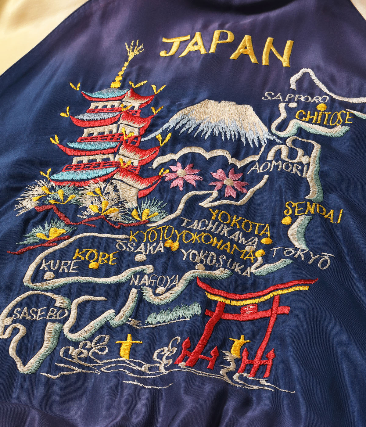 Lot No. TT15907-125 / Early 1950s Style Acetate Souvenir Jacket ��EAGLE & DRAGON�� �� ��JAPAN MAP�� (AGING MODEL)