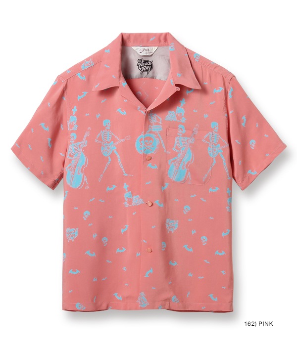 Lot No. SH38622 / HIGH DENSITY RAYON OPEN SHIRT ��THE SKELETONES�� by VINCE RAY