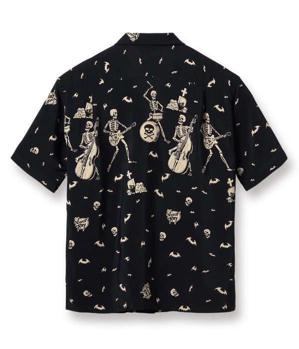 Lot No. SH38622 / HIGH DENSITY RAYON OPEN SHIRT ��THE SKELETONES�� by VINCE RAY