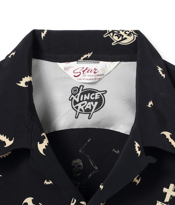 Lot No. SH38622 / HIGH DENSITY RAYON OPEN SHIRT ��THE SKELETONES�� by VINCE RAY