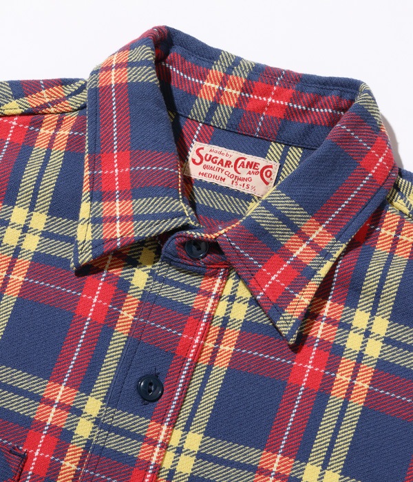 Lot No. SC28960 / TWILL CHECK WORK SHIRT SUGAR CANE,SUGAR CANE