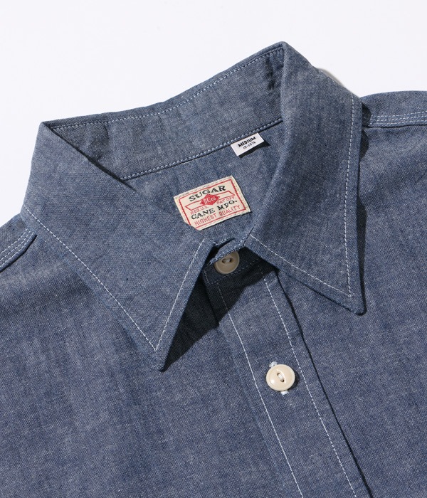 Lot No. SC37941 / BLUE CHAMBRAY WORK SHIRT (SHORT SLEEVE)