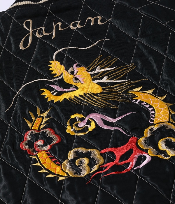 Lot No. TT15392-175 / Mid 1950s Style Velveteen Souvenir Jacket ��LANDSCAPE�� �� ��DRAGON��