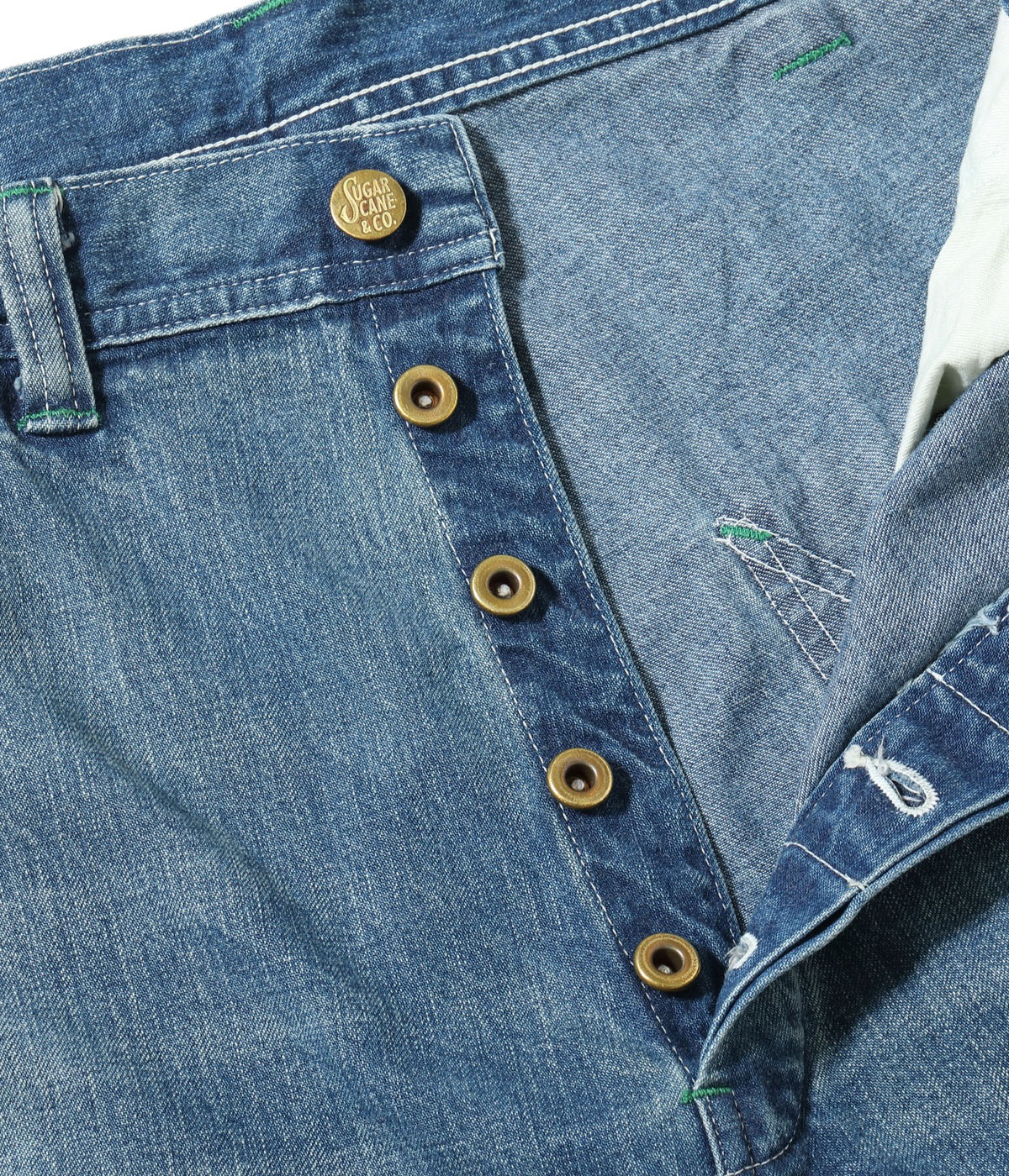 Lot No. SC52568 / 11oz. BLUE DENIM WORK SHORTS AGED MODEL