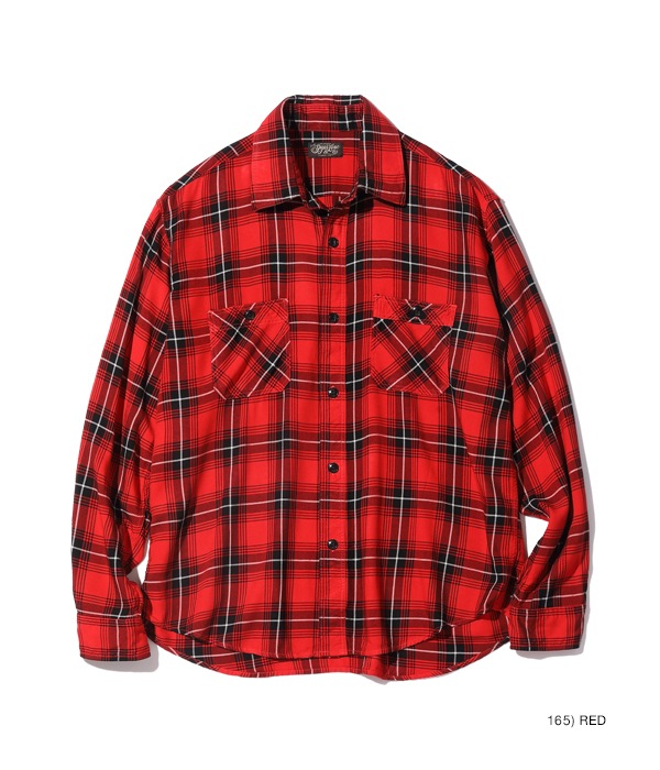 Lot No. SC29107 / RAYON TWILL CHECK WORK SHIRT