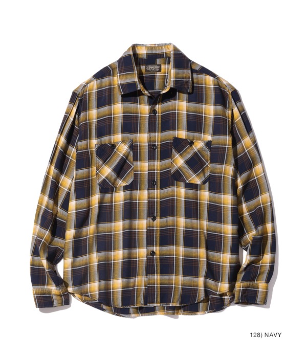 Lot No. SC29107 / RAYON TWILL CHECK WORK SHIRT