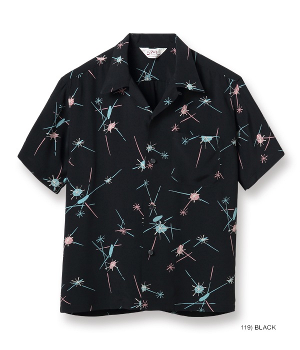 Lot No. SH38630 / HIGH DENSITY RAYON OPEN SHIRT “ATOMIC” - STAR OF