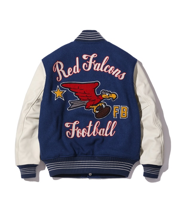 Lot No. WV15386-126 / 30oz. WOOL MELTON AWARD JACKET ��RED FALCONS�� (ROYAL)