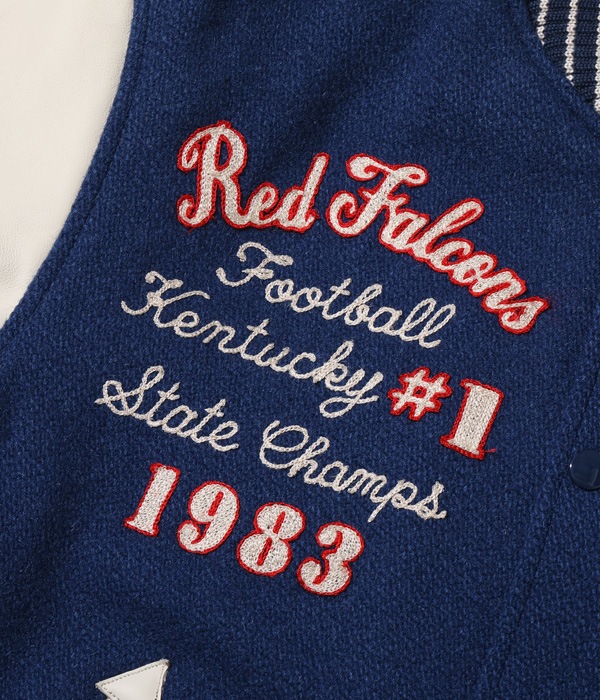 Lot No. WV15386-126 / 30oz. WOOL MELTON AWARD JACKET ��RED FALCONS�� (ROYAL)