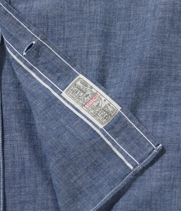 Lot No. SC28842 / 5oz. SELVEDGE CHAMBRAY BUTTON DOWN SHIRT (LONG SLEEVE)