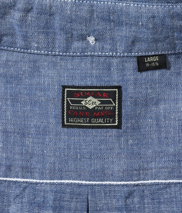 Lot No. SC28842 / 5oz. SELVEDGE CHAMBRAY BUTTON DOWN SHIRT (LONG SLEEVE)