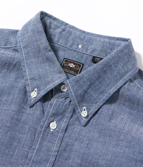 Lot No. SC28842 / 5oz. SELVEDGE CHAMBRAY BUTTON DOWN SHIRT (LONG SLEEVE)
