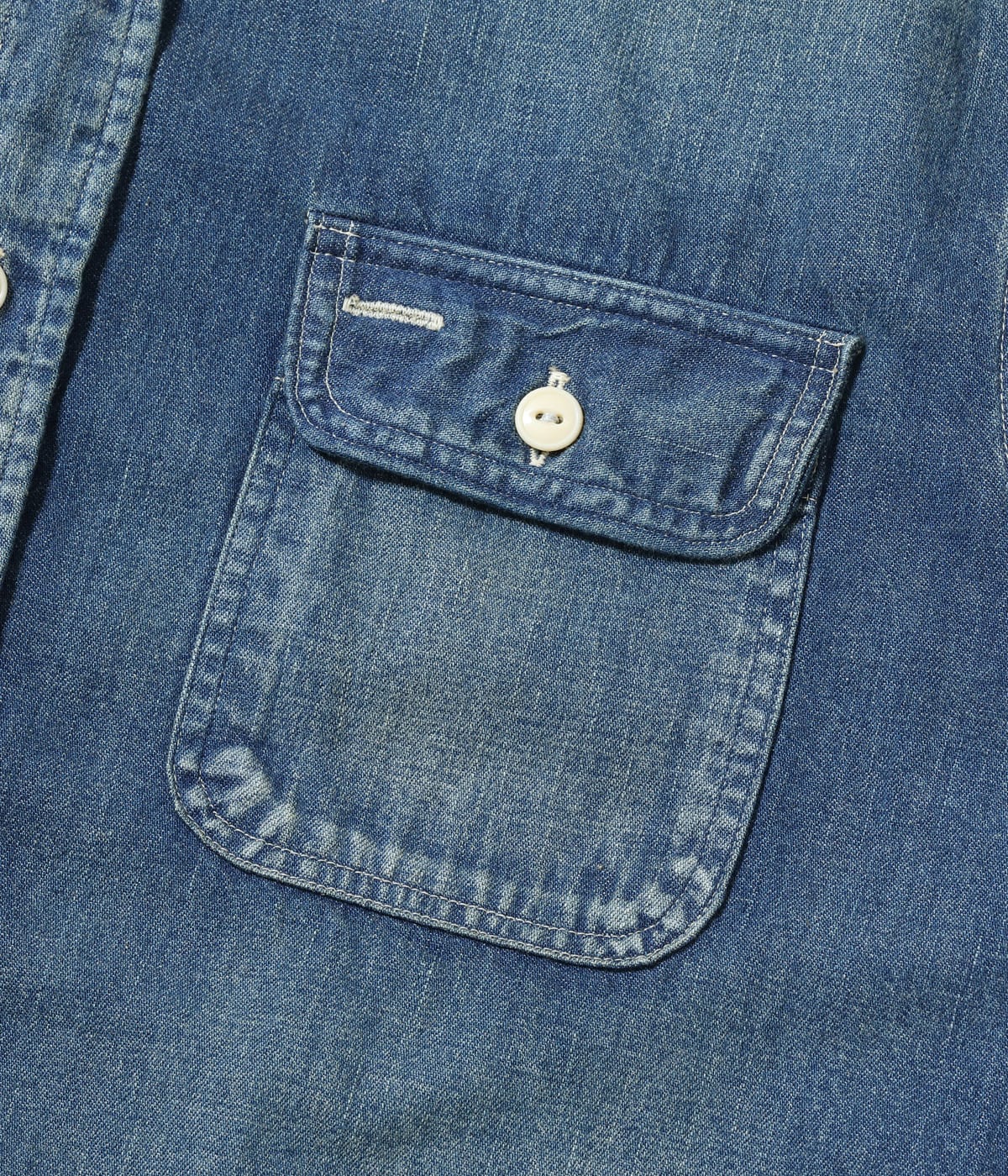 Lot No. SC29474 / BLUE DENIM WORK SHIRT AGED MODEL