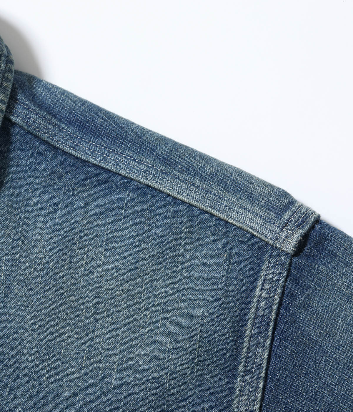 Lot No. SC29474 / BLUE DENIM WORK SHIRT AGED MODEL