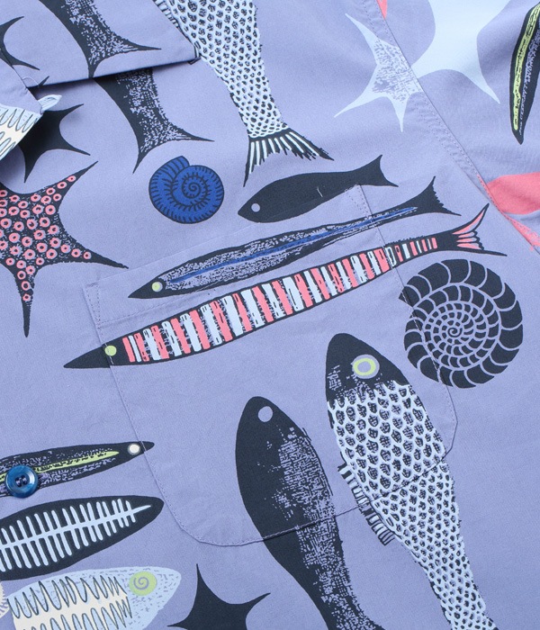 Lot No. SH38635 / BROAD COTTON OPEN SHIRT ��FISH��