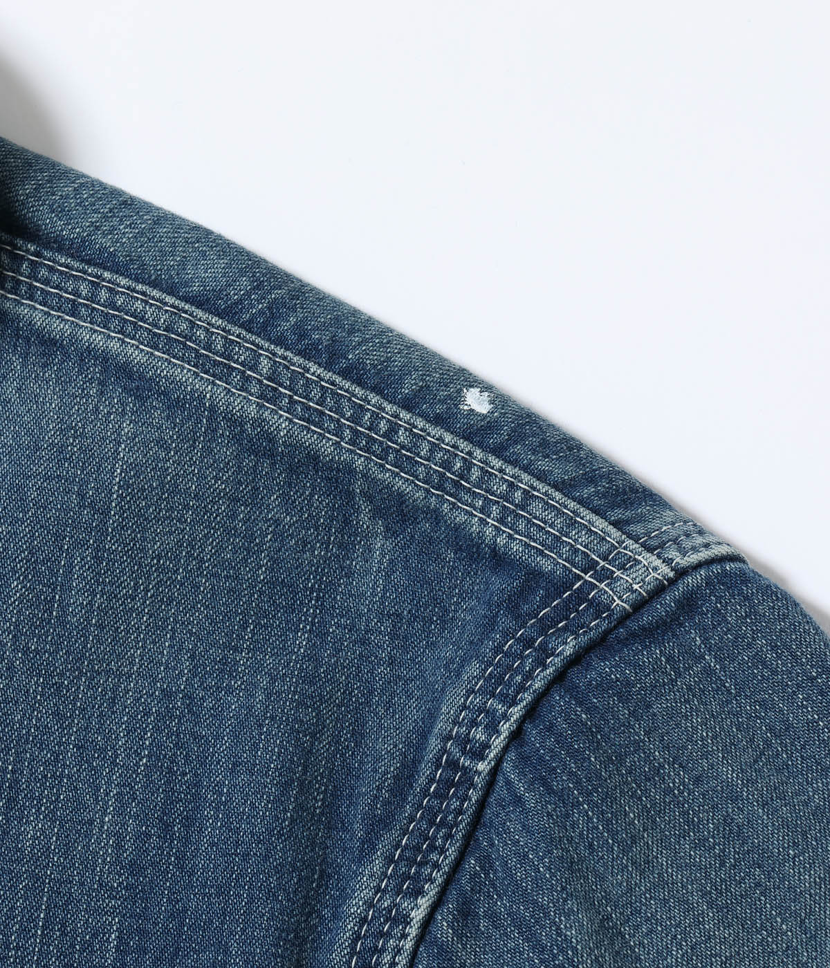 Lot No. SC15708 / 11oz. BLUE DENIM WORK COAT AGED MODEL