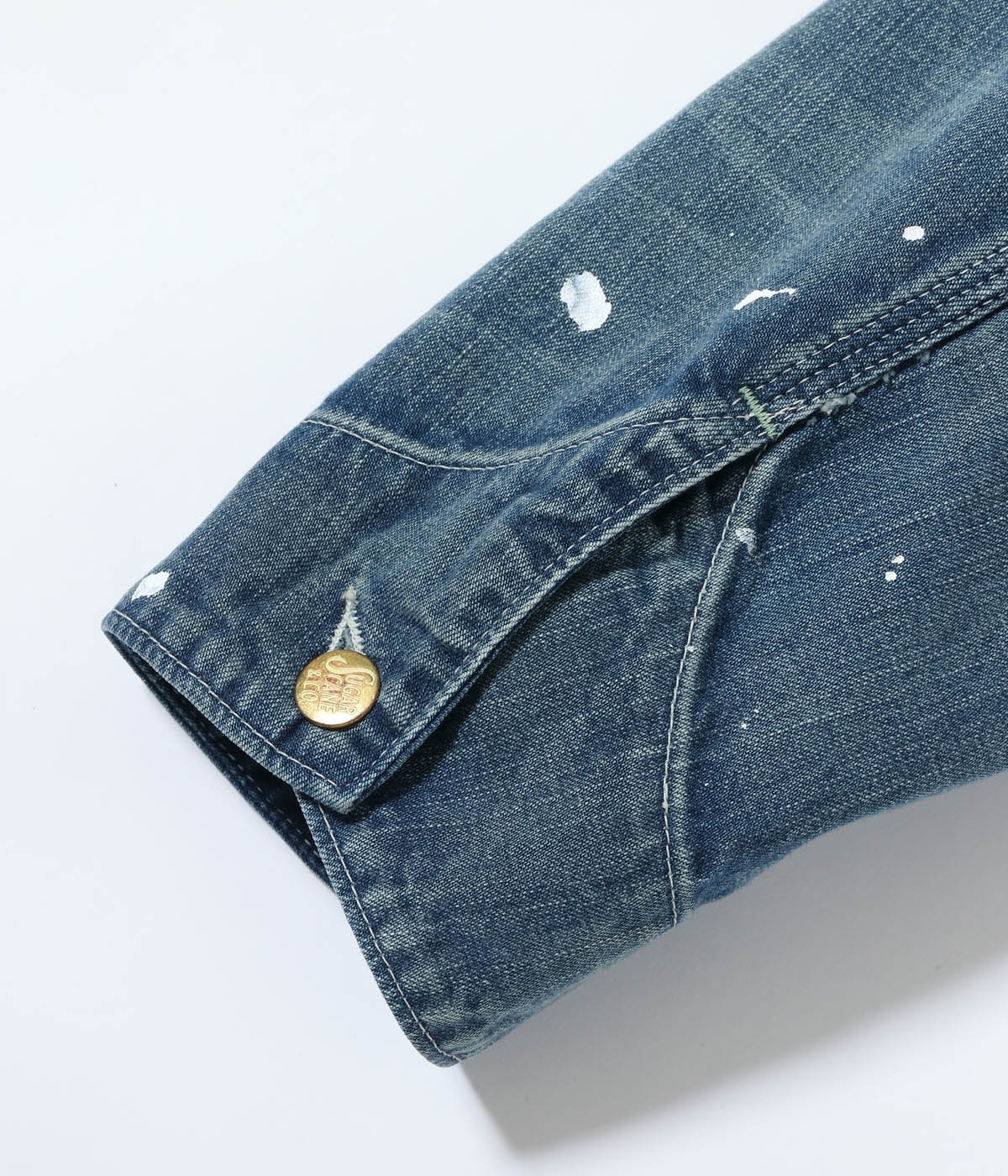 Lot No. SC15708 / 11oz. BLUE DENIM WORK COAT AGED MODEL