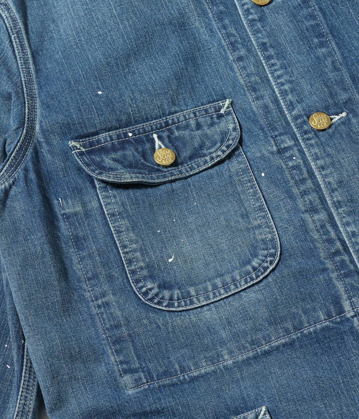 Lot No. SC15708 / 11oz. BLUE DENIM WORK COAT AGED MODEL