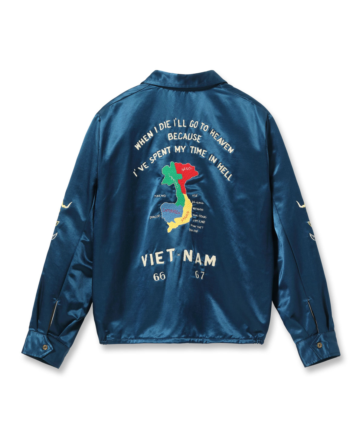 Lot No. TT15798 / Mid 1960s Style Satin Vietnam Jacket VIET-NAM MAP