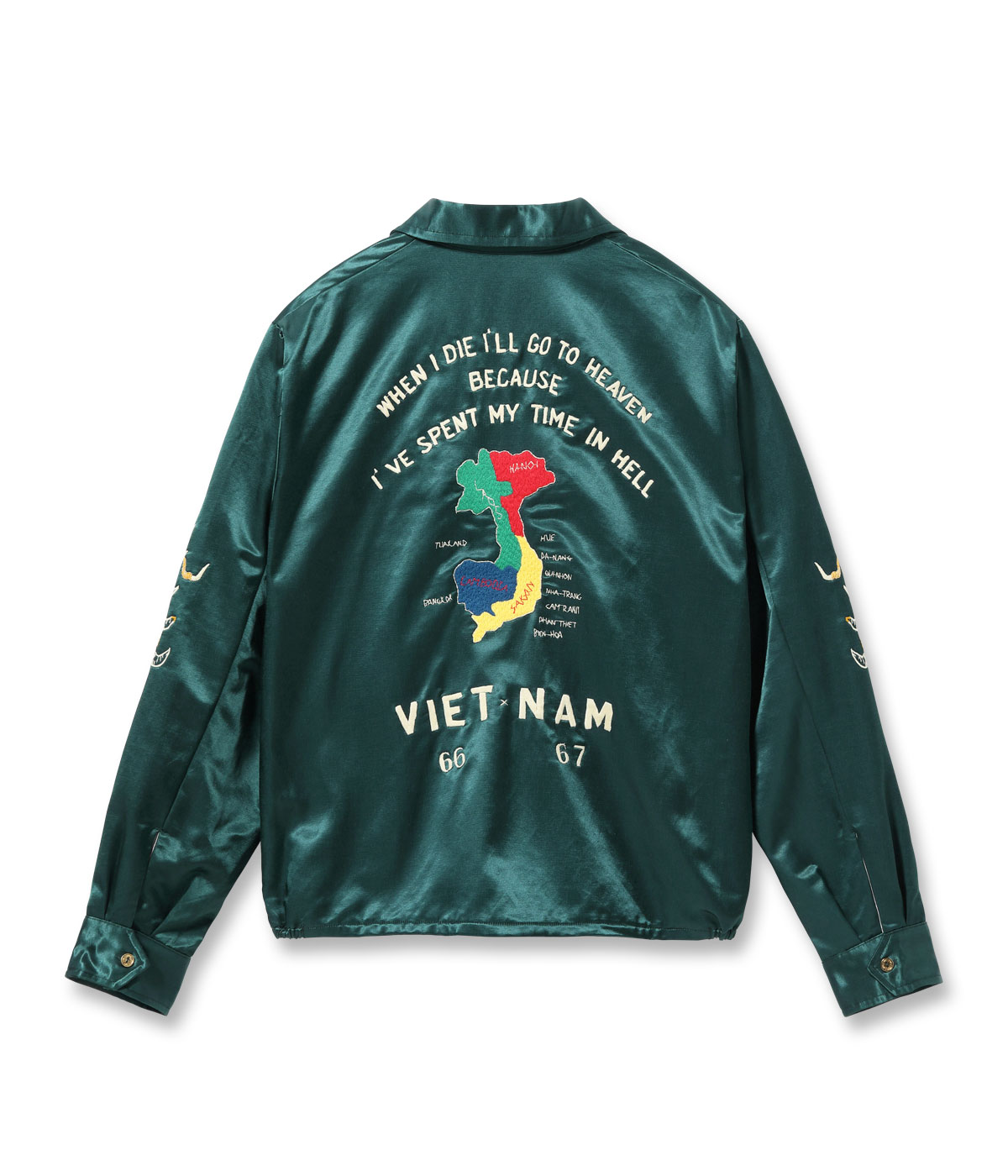 Lot No. TT15798 / Mid 1960s Style Satin Vietnam Jacket VIET-NAM MAP