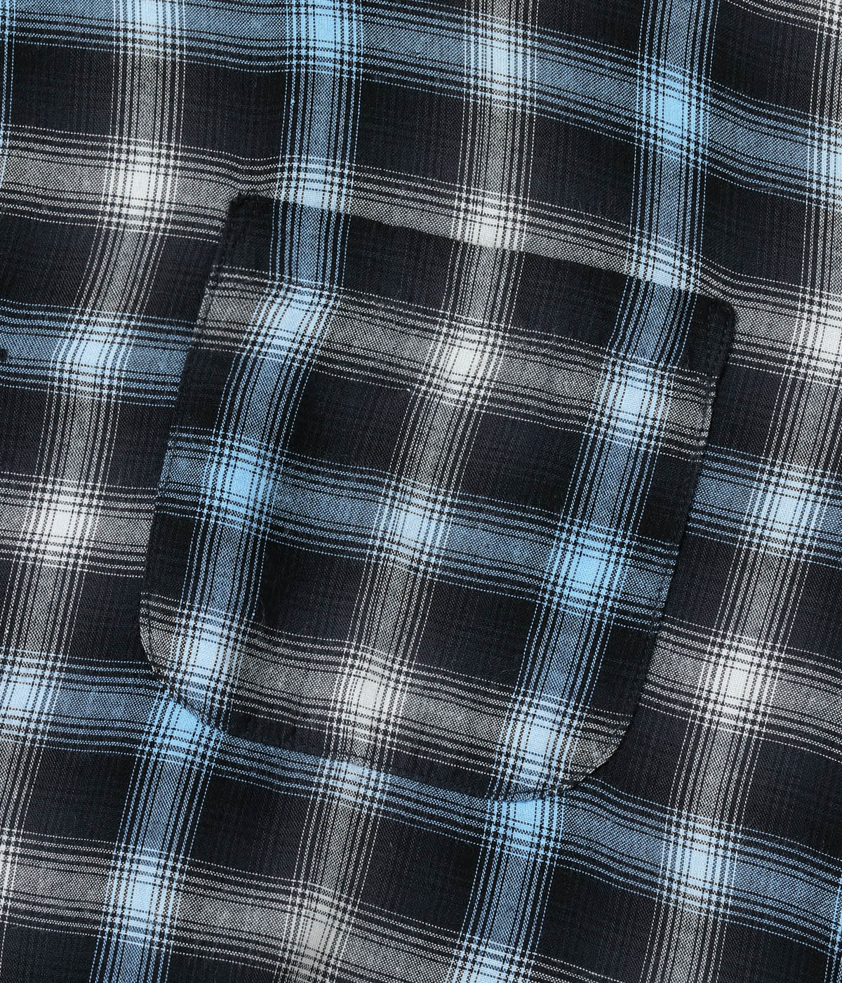 Lot No. SC29683 / RAYON OMBRE CHECK OPEN SHIRT