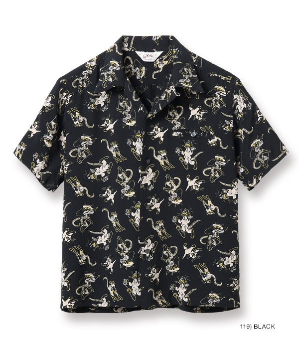 Lot No. SH38637 / HIGH DENSITY RAYON OPEN SHIRT FANCY CATS