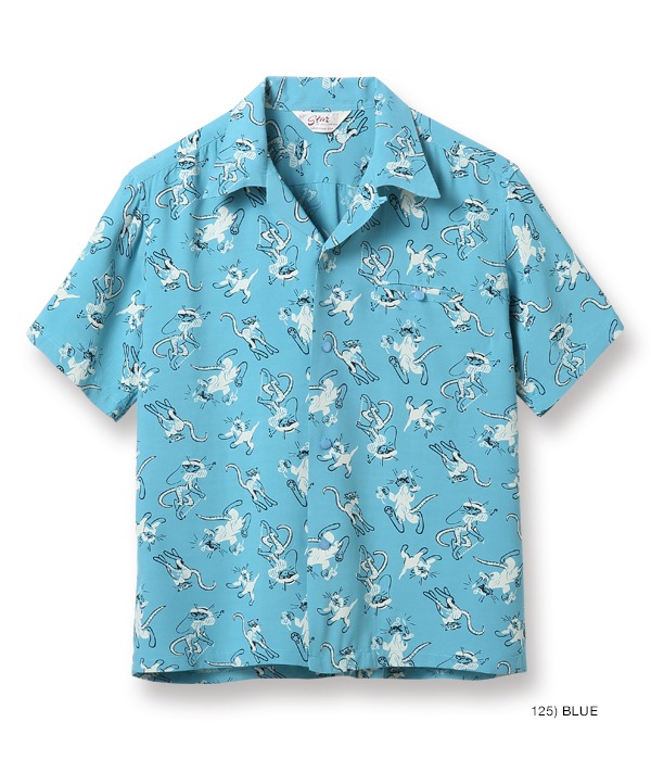 Lot No. SH38637 / HIGH DENSITY RAYON OPEN SHIRT FANCY CATS