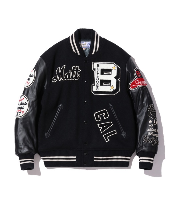 Lot No. WV15385-119 / 30oz. WOOL MELTON AWARD JACKET BULLDOGS (BLACK)